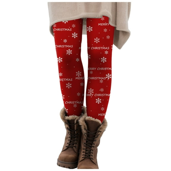 adviicd Christmas Leggings for Women Fashion Xmas Graphic Legging Fall Winter Casual Soft Elastic High Waist Gym Sports Yoga Pants (Red, XL)