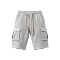 thumbnail image 6 of cllios Waffle Knit Cargo Shorts for Men Multi Side Flap Pockets Elastic Drawstring Waist Solid Color Casual Summer Streetwear Shorts, 6 of 6