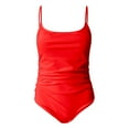 thumbnail image 5 of QHFBli Women's Sexy Ruched Side One Piece Bathing Suit Scoop Neck Spaghetti Strap Swimsuits, 5 of 6