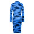 thumbnail image 5 of Gibobby Vestido largo para mujer, de verano Vestido casual de mujer Moda floral Plisado Manga larga Slim Fit Elegante Maxi vestido(Azul,G), 5 of 5