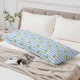 thumbnail image 6 of Cute Lemon Floral Body Pillow Cover 20 x 60 Inch Decorative Pillow Cover Farmhouse Blue White Striped Lumbar Pillowcase Seasonal Rectangle Cushion Case for Couch Sofa Bed Living Room, 6 of 9
