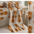 thumbnail image 6 of Soimoi White Cotton Cambric Fabric Notes & Violin Musical Instrument Print Fabric by the Yard 42 Inch Wide, 6 of 7