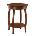 thumbnail image 6 of Powell Fiore Round Indoor Accent Side Table with Shelf, 24" Tall, Dark Hazelnut, 6 of 14