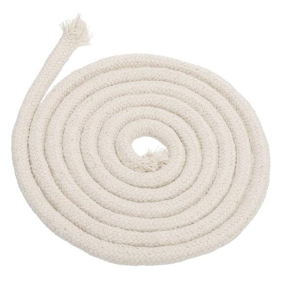 Uxcell 6.56 Feet 10mm Oil Lamp Wicks, Round Cotton Lamp Wicks Replacement Braided for Lamp Candle Making Supplies, White