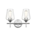thumbnail image 4 of ML Lighting Ashford - 2 Light Vanity Light 10.75 Inches Tall and 13.75 Inches Wide - Chrome, 4 of 4