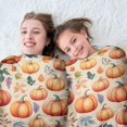 thumbnail image 5 of Fall Pumpkins and Leaves Pattern Round Blanket,Comfortable Soft Flannel Throw Blanket,All Season,Warm Lightweight Blankets for Sofa Bed Couch Living Room Chair 60"x60", 5 of 5