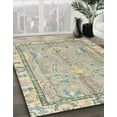 thumbnail image 2 of Ahgly Company Indoor Round Abstract Khaki Green Oriental Area Rugs, 3' Round, 2 of 6