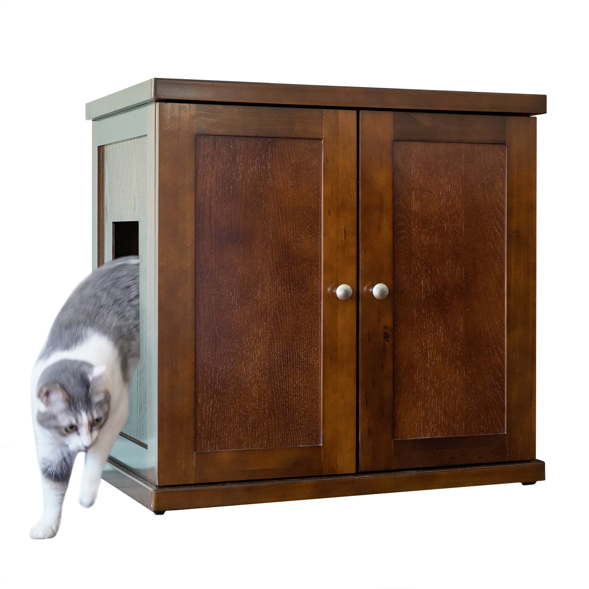 The Refined Feline Refined Litter Box Deluxe, Large, Mahogany, Modern