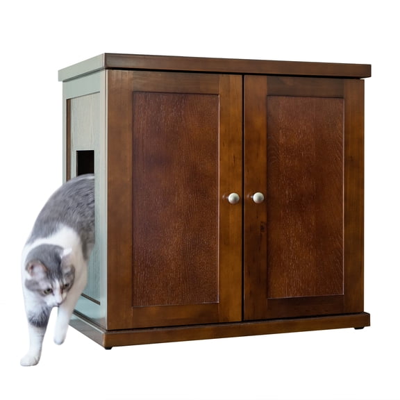 The Refined Feline Refined Litter Box Deluxe, Large, Mahogany, Modern Style