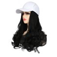 thumbnail image 2 of LINMOUA Baseball Cap With Hair Extensions Long Curly Hairstyle Adjustable Removable Wig Hat 17.7inch For Woman Girl, 2 of 5