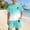 G-Mint Green, variant on Ulitacool 7-8 Years Outfits For Girls Short Sleeve Gradient Print Crewneck Tops Lightweight Shorts Summer Sportwear Classic Wear Blue