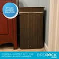 BirdRock Home Bamboo Square Laundry Hamper with Lid and Cloth Liner ...