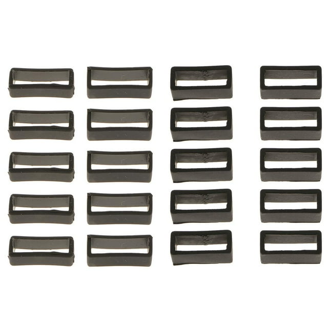 20x Correa de Reloj de Aro Caucho de Silicona Soporte de Retención de Hebilla 20 / 22mm Fernando Bucles de caucho negro