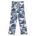 thumbnail image 3 of Blue Willow Ceramic Background Texture Pajama Pants Breathable with Pockets Pajamas For Lady Vintage Sleeping Pants Bedroom Homewear, 3 of 6