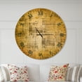 thumbnail image 2 of Designart 'Antique face on Parchment ' Rustic wall clock, 2 of 6