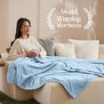 thumbnail image 3 of Bare Home Microplush Fleece Blanket - 300 GSM - Fuzzy Microfleece - Soft & Plush - King, Light Blue, 3 of 10