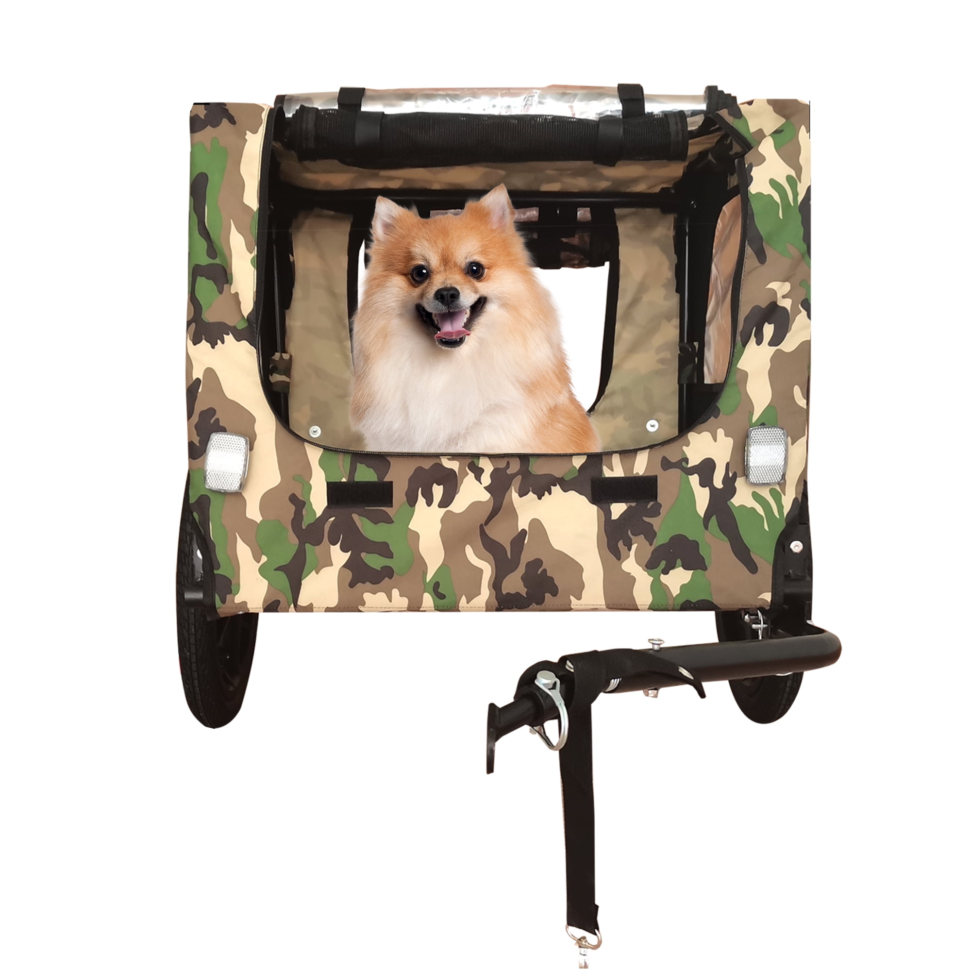 Pefilos 42" Heavy Duty Dog Bike Trailer, Foldable Pet Stroller Bicycle Carrier, Pet Bike Trailer for Dogs, Camouflage Pefilos 42" Heavy Duty Dog Bike Trailer, Foldable Pet Stroller Bicycle Carrier, Pet Bike Trailer for Dogs, Camouflage