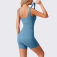 thumbnail image 6 of DHFJKG Yoga Rompers For Women Ribbed Sleeveless Workout One Piece Short Jumpsuit Square Neck Solid Color Summer Gym Outfits Trendy Onesie, 6 of 9