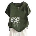 thumbnail image 2 of Lydiaunistar Hauts d'Été pour Femmes Mode Décontractée Blouse Imprimée Manches Courtes Col Rond Tissu Doux Respirant pour Entraînement Quotidien Plusieurs Tailles Disponibles Parfait pour Printemps & Été, 2 of 4