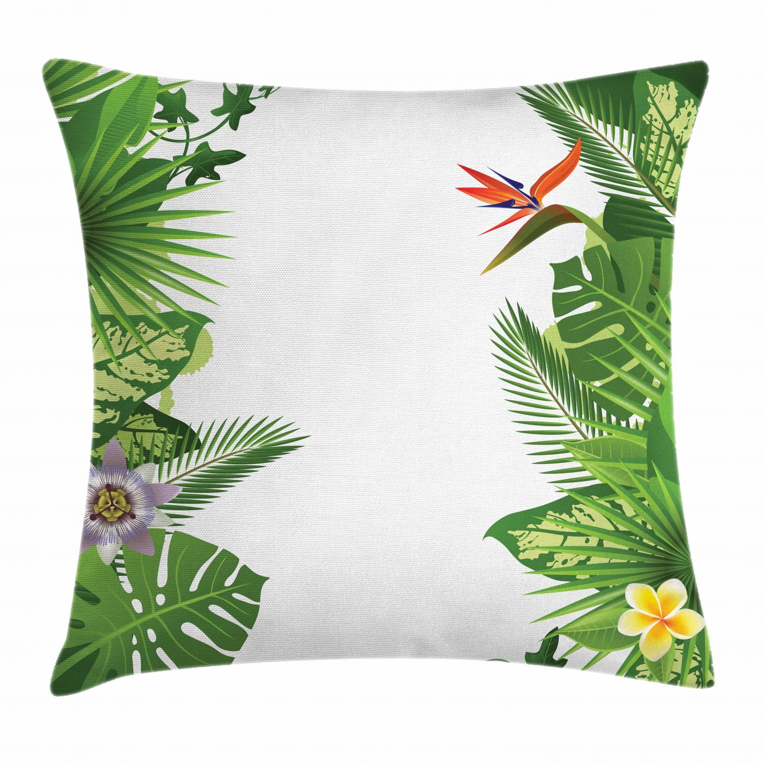 Tropical Throw Pillow Cushion Cover, Lush Growth Rainforest of Hawaii