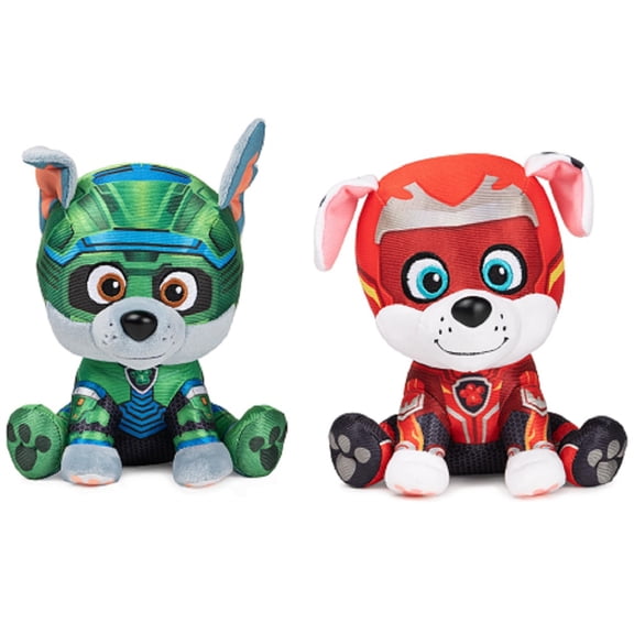Gund Paw Patrol The Mighty Movie Plush Bundle of 2, 6 Inch Rocky and Marshall