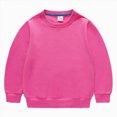 thumbnail image 2 of CAUYDY Girls Casual Crewneck Sweatshirts Long Sleeve Color Solid Loose Fit Fall Cute Pullover Tops(L101-Hot Pink,6-7 Y), 2 of 4
