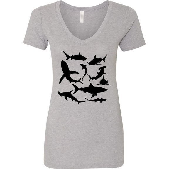 Inktastic School of Sharks Women's V-Neck T-Shirt