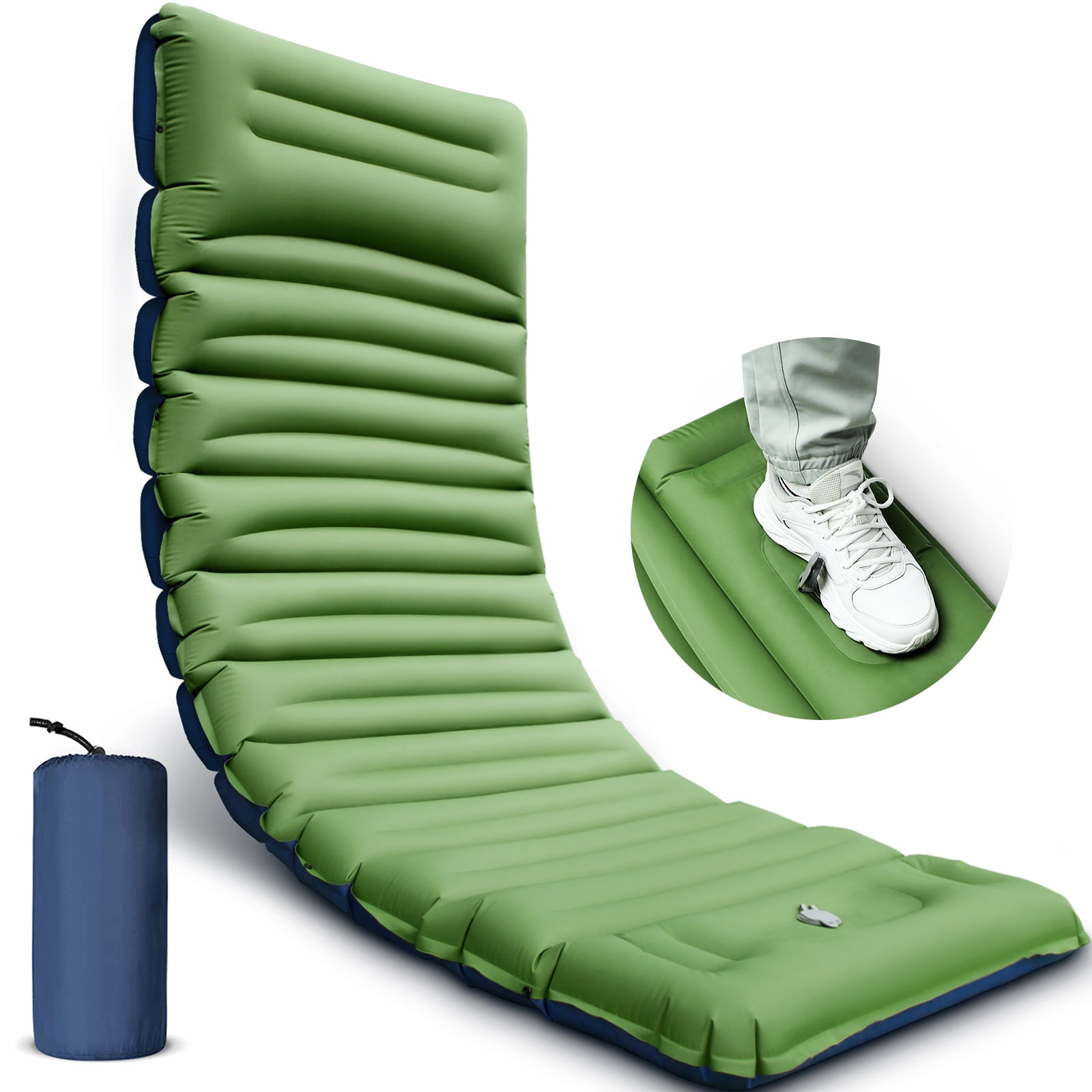 Sleeping Pad for Camping, 5" UltraThick Camping Pad with Pillow, Built