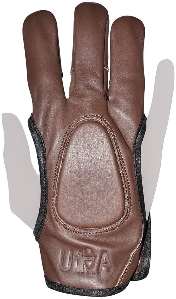 ARCHERS LEATHER SHOOTING 3 FINGERS GLOVE BEIGE/TAN COLOR.HUNTING ARCHERY GLOVES 