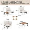 thumbnail image 6 of LAUSAINT HOME 6-Piece Patio Furniture Set, Metal Conversation Sofa Set with 5 Chairs, 1 Coffee Table and Plush Beige Cushions, 6 of 7