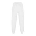 thumbnail image 5 of Men Fleece Cargo Sweatpants Casual Drawstring Athletic Workout Joggers Sweat Pants With Pockets White M, 5 of 7