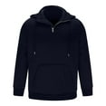 thumbnail image 6 of zbxnLI Men's Quarter Zip Hoodies Long Sleeve Loose Drawstring Hooded Pullover Sweatshirts Fall Winter, 6 of 7