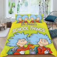 thumbnail image 2 of Dr. Seuss Conjunto de sábanas temático, trío de piezas, cómodo y amigable con la piel, diseño único, regalo de decoración para el hogar para familiares, amigos y fans,140cm *210cm, 2 of 6