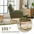 thumbnail image 3 of New Rocking Chair with Footrest for Nursery, Modern PU Upholstered Glider Accent Armchair with High Backrest, Padded Seat, and Side Pocket – Ideal for Living Room, Bedroom, 3 of 8