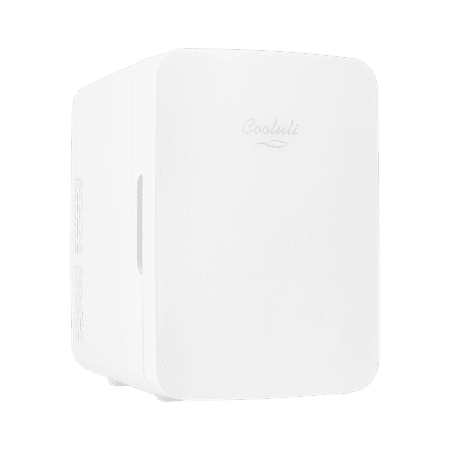 Cooluli Infinity White 10 Liter Compact Portable Cooler Warmer Mini Fridge for Bedroom, Office, Dorm, Car - Great for Skincare & Cosmetics (110-240V/12V)