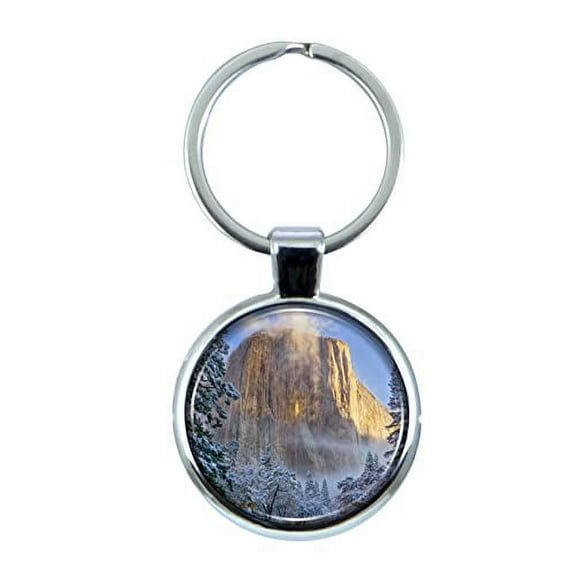 Yosemite Keychain with Epoxy Dome and Metal Keyring