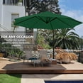 thumbnail image 3 of 10ft Offset Patio Umbrella, Cantilever Umbrella, Hanging Outdoor Umbrellas with 8 Ribs, Market Umbrella w/UV Protection Waterproof for Market/Backyard/Pool/Garden/Lawn, Handy Crank&Cross Base, 3 of 6
