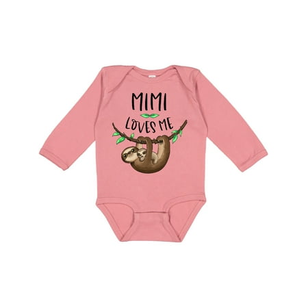 

Inktastic Mimi Loves Me Cute Sloth and Baby Gift Baby Boy or Baby Girl Long Sleeve Bodysuit
