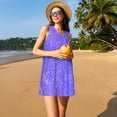 thumbnail image 3 of KLL Purple Glitter Pattern Womens Summer Dresses 2025,Loose Round Neck Sleeveless Sundresses Tank Dresses with Pockets, 3 of 7