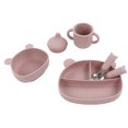 thumbnail image 4 of Kit De Alimentación Infantil, Kit De Alimentación De Bebé Con Diseño De Ventosa De Silicona De Grado Alimenticio Para Bebés Para El Hogar Para Viajes OTVIAP Rosa claro, 4 of 8