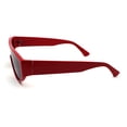 thumbnail image 3 of Flat Top Mobster Narrow Rectangular Shield Plastic Sunglasses Red Black, 3 of 4