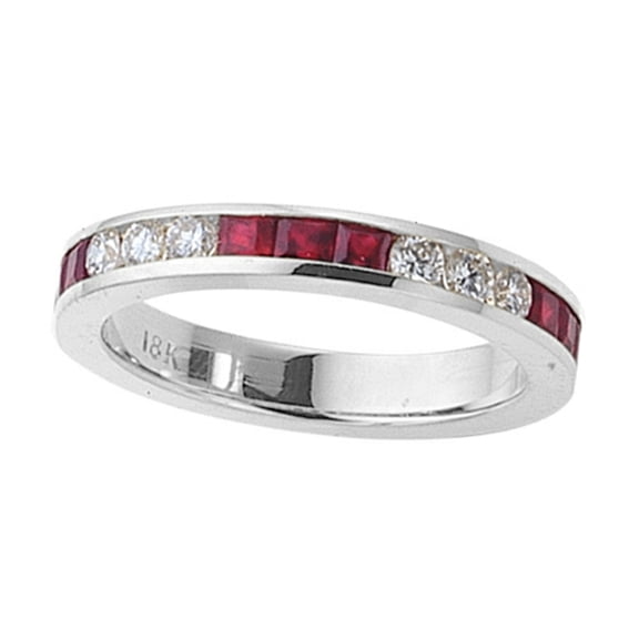 Karina B Genuine Ruby Band in Platinum 950 Size 7.5 Female Adult