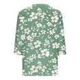 thumbnail image 5 of Sakmal Fashion Tops for Women Green 3/4 Sleeve Floral V-Neck T-Shirts Shirts, 5 of 5