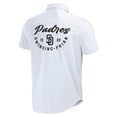 thumbnail image 3 of Men's Darius Rucker Collection by Fanatics White San Diego Padres Pin Stripe Short Sleeve Button-Up Shirt, 3 of 3