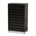 thumbnail image 2 of Baxton Studio Ernest Modern and Contemporary Dark Brown Finished Wood 2-Door Shoe Storage Cabinet, 2 of 10