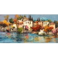thumbnail image 2 of Luigi, Florio 24x14 Gold Ornate Wood Framed with Double Matting Museum Art Print Titled - Borgo italiano, 2 of 4