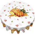 thumbnail image 5 of Thanksgiving Tablecloth Fall Leaf Pumpkin Tablecloth Washable Reused Round Tablecloth 60 Inch Holiday Party Dining Kitchen Table Decor, 5 of 6