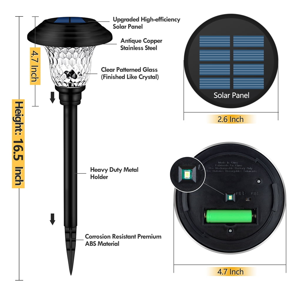 8PK Solar Lawn Lights Outdoor Decorative Solar Garden Yard Lights Waterproof Auto-on/off Solar Landscape Lights for Lawn Patio Yard Garden Walkway