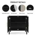 thumbnail image 6 of RichYa 31.5'' Rattan Storage Cabinet for Entryway Living Room Buffet Cabinet Sideboard Cupboard Black, 6 of 6