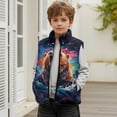 thumbnail image 6 of Xoenoiee Bear Paint Splatter Print Sleeveless Outerwear Warm Fleece Vest for Boys Kids Toddlers Teens Zipper Coats with Pockets Winter Spring Fall Jacket, Size 5-6 Years, 6 of 7
